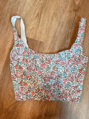 Showpo Floral Cropped Tank Top - Pink & Green